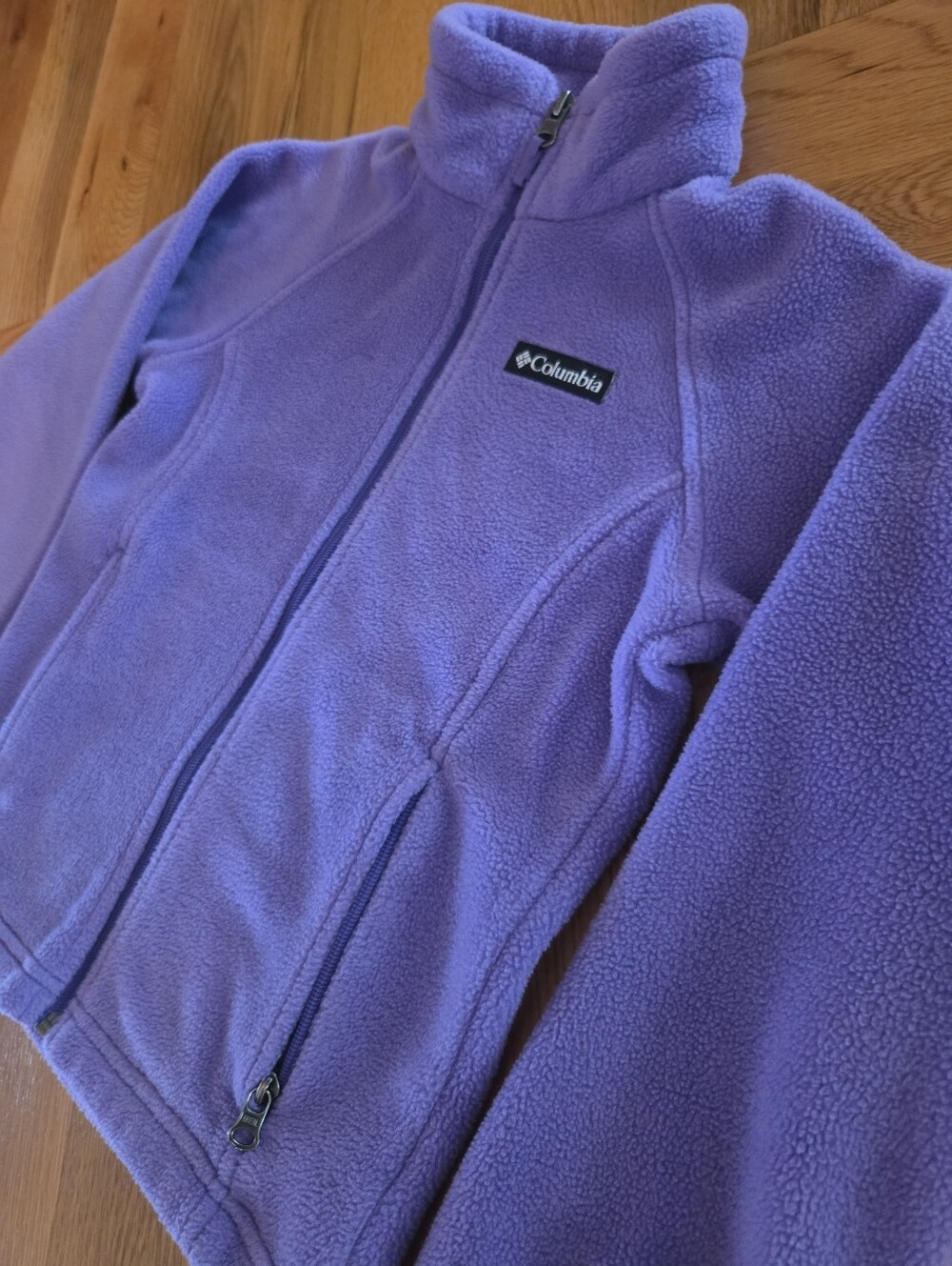 COLUMBIA Benton Springs Fleece Jacket Size Small 7 8 Purple Coat